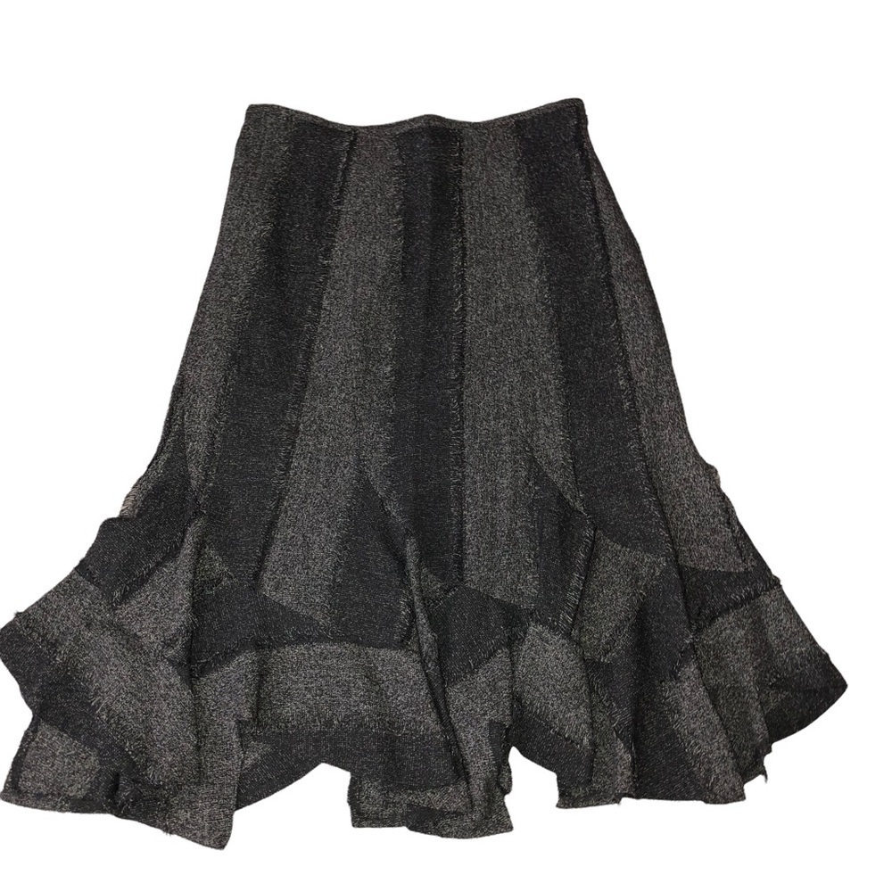 INSIGHT Black Side Zip Career Dress Asymetrical Midi Skirt Sz 12